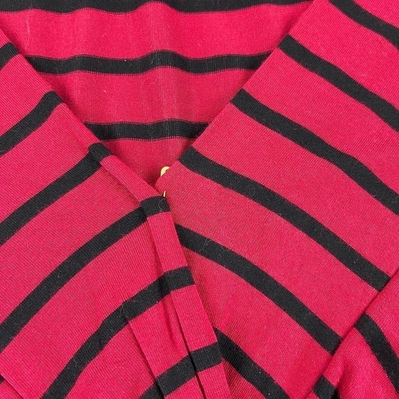 Cable & Gauge Womens Blouse Red Black Stripe Large - Picture 3 of 9
